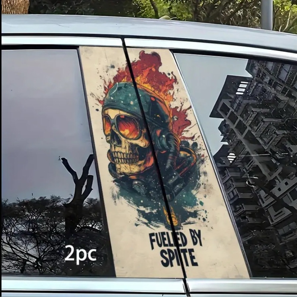 Skull Car Window Decals - 2pc